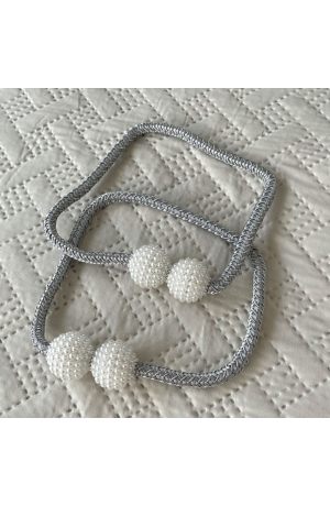 Prendedor Cinza de Cortinas 2Pcs - 49cm