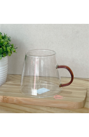 Caneca de Vidro 350ml c\ Alça Marrom