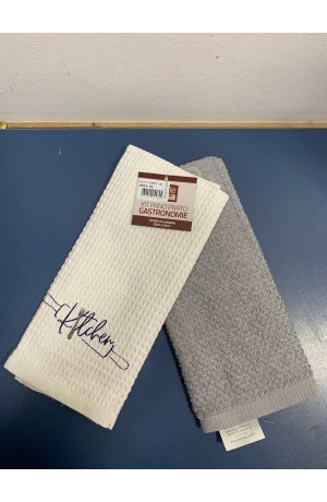 Kit com 2 Panos de Prato Gastronomie - Mod 4 Kitchen Cinza