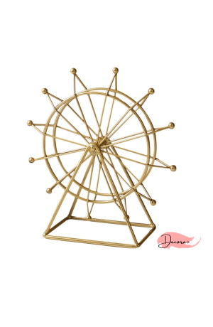 Enfeite Roda Gigante Dourada de Metal  - 29.5 cm X 28.5cm X 10cm