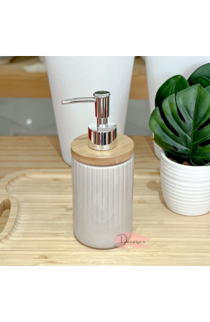 Porta Sabonete Liquido de Cerâmica Nude  250ml - 7cm X 18cm