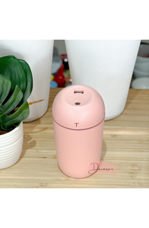 Mini Umidificador/Difusor de Ar Ultrassônico Usb - Rosa 350ml