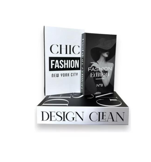Caixa Livro Decorativo com 3 Peças - Design Clean