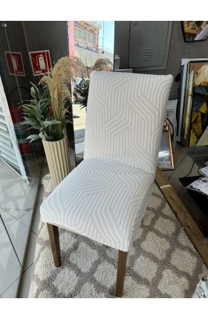 Capa de Cadeira Creme Ondas