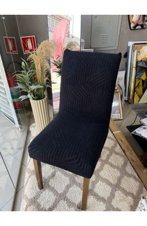 Capa de Cadeira Preto Ondas