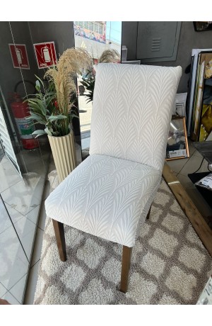 Capa de Cadeira Creme Jacquard