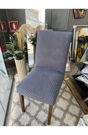 Capa de Cadeira Cinza Linhas