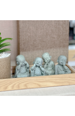 Kit 4 Budas Sábios de Resina