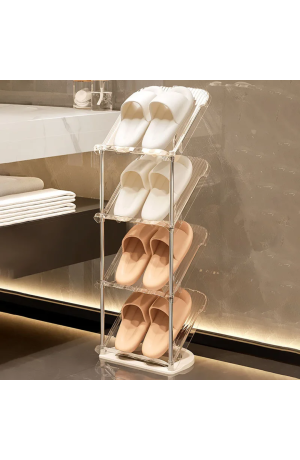 Sapateira de Acrilico 4 Andares - 27.5cm X 28.5cm X 76cm