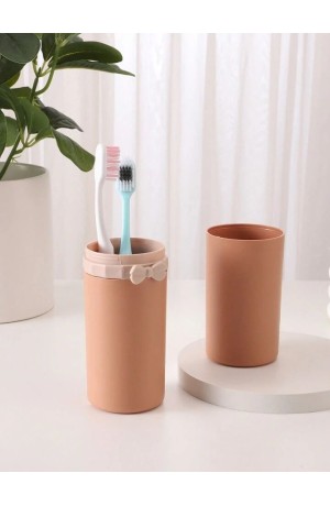 Porta Escova de Dentes Salmão de Plástico - 21,5cm X 5,5cm