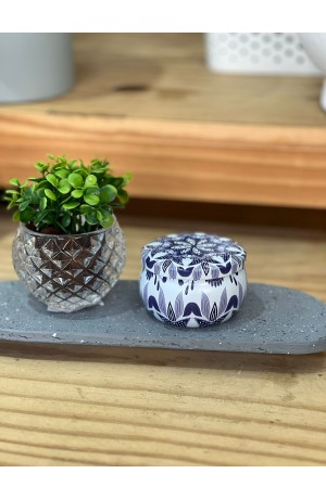 Vela Branca Perfumada de Metal - Mandala 5cm X 7cm / Mod - 5