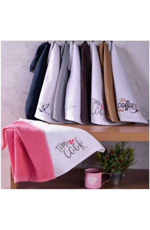 Kit com 2 Panos de Prato Gastronomie - Mod 5 Coffe Marrom