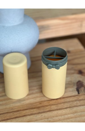 Porta Escova de Dentes Amarelo de Plástico - 21,5cm X 5,5cm