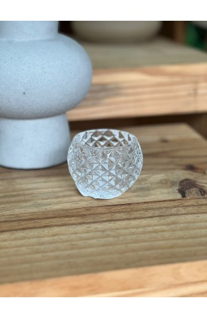 Castiçal de Vidro  - Bico de Abacaxi 6cm