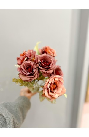 Buquê de Rosas Marrom - 33cm (Artificial)