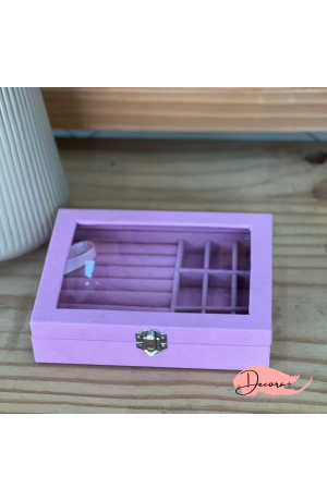 Porta Joias de Veludo Pink - 20cm X 15cm X 5cm