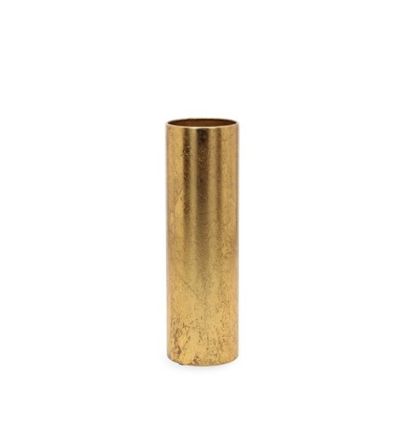 Vaso Cilindro de Metal Dourado - 28cm x 9cm