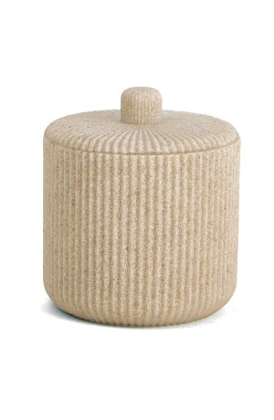 Porta Objetos Multiuso de Poliresina com Tampa - Marmore Travertino Romano