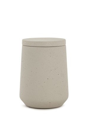 Porta Objetos Multiuso de Cimento com Tampa - Cinza 12cm x 9cm