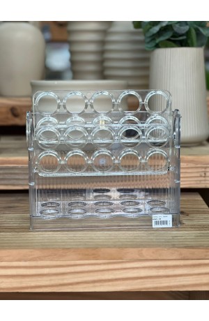 Porta Ovos c/3 Compartimentos de Acrilico Transparente