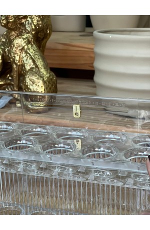 Porta Ovos c/3 Compartimentos de Acrilico Transparente