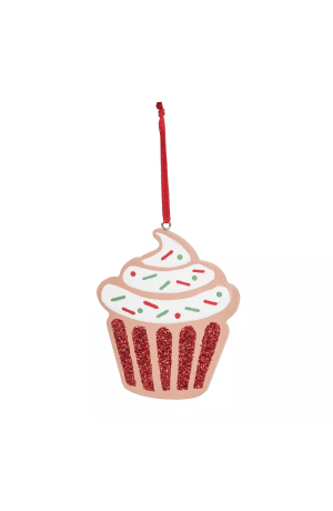 Enfeite para Pendurar Cup Cake Gingerbread Vrm/Bco