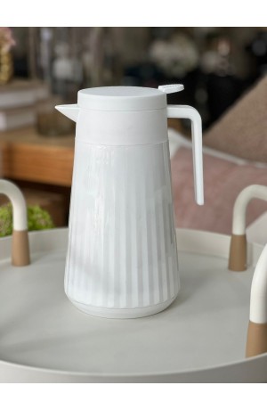 Garrafa Térmica de Plástico Branca - 1L