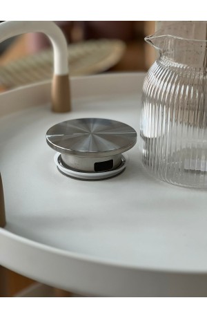 Jarra de Vidro c/Tampa de Metal Prata - 1L