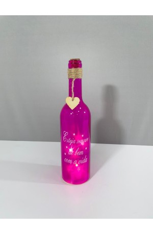 Garrafa Rosa com Luz