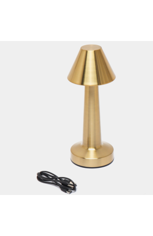 Luminária Cone de Led  Dourada Recarregavel c/ Cabo Usb  - Touch Screen