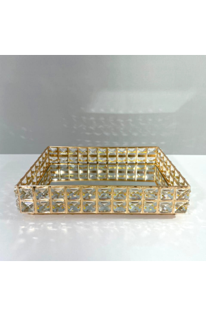 Bandeja Cristal com Espelho Grannde