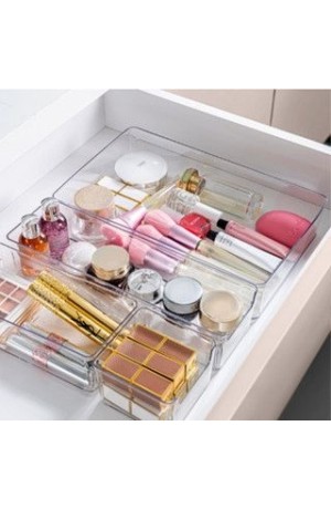 Kit 7 Organizadores Acrílico Transparente Empilhável Modular