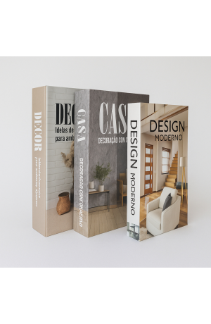 Caixa Livro Decorativa com 3 Peças - Decor Idéias