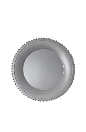 Sousplat Cinza com Rose envelhecido