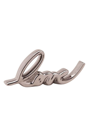 Escultura Love Prata em Cerâmica