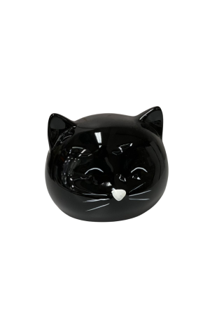 Cofre de Gatinho Preto de Porcelana 14cm x 12cm