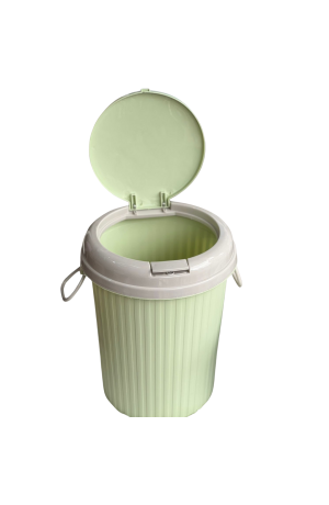 Lixeira Verde de Plástico com Tampa Retrátil 32cm x 25cm x 19cm