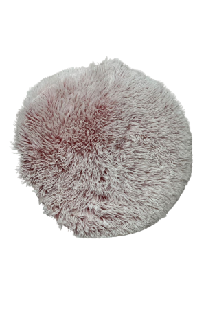Almofada Redonda Rosa de Pelo Longo 40cm