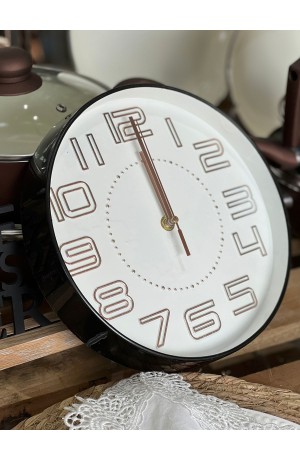 Relogio de Parede Redondo Preto 25cm