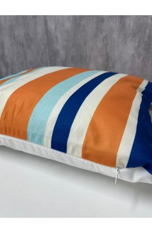 Capa de Almofada Listrada Colorida em Suede 42x42cm