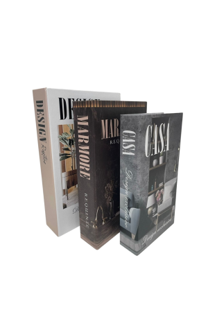 Caixa Livro Decorativa com 3 Peças - Desing Rústico