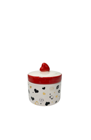 Porta Joia Coração de Ceramica com Tampa P