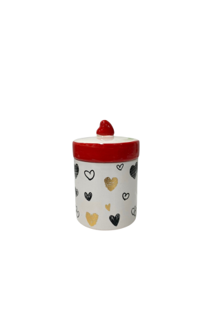 Porta Joia Coração de Ceramica com Tampa G