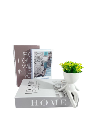 Caixa LIvro Decorativa c/3pçs - Home