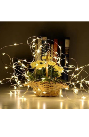 Enfeite Fio de Fada 2m Com 20 Leds Branco Quente de Cobre