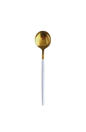 Jogo com 6 Colheres Slim Cabo Branco