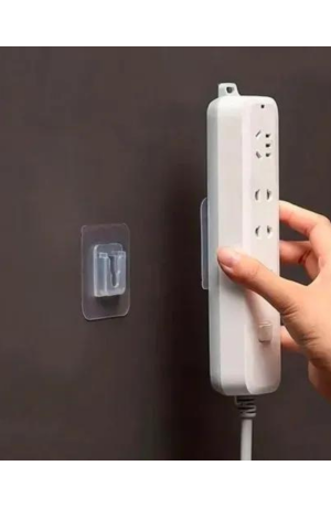 GANCHO DE ENCAIXE ADESIVO TRANSPARENTE 2 PEÇAS